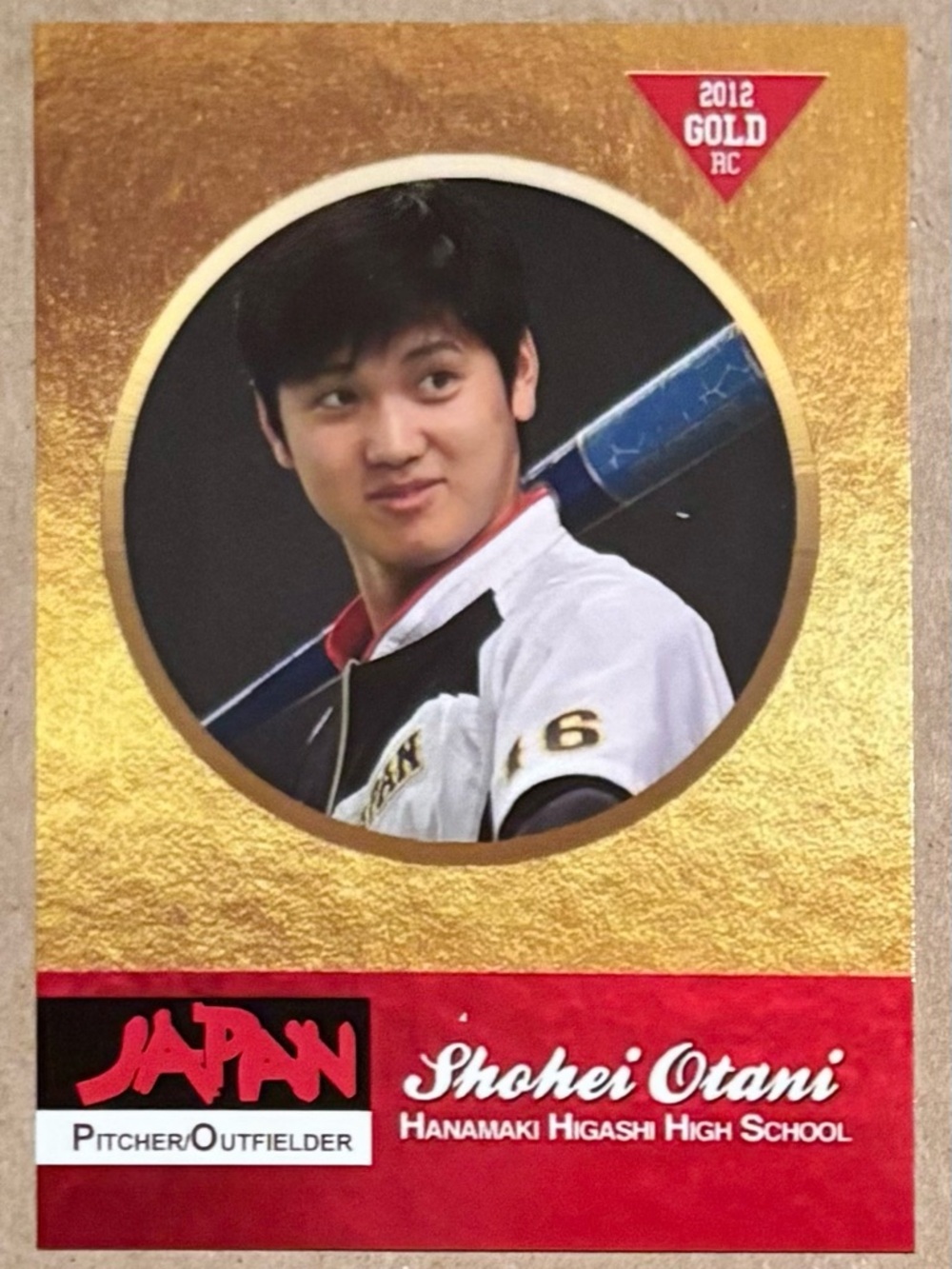 2012 Shohei Otani -Gold RC Japan High School Sensation Baseball Card